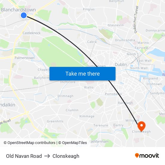 Old Navan Road to Clonskeagh map