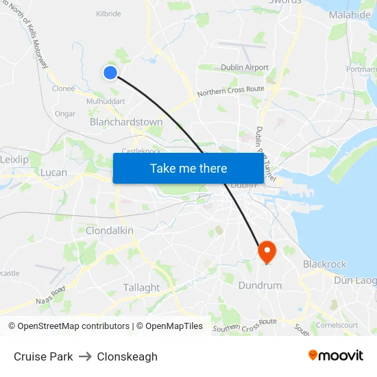 Cruise Park to Clonskeagh map