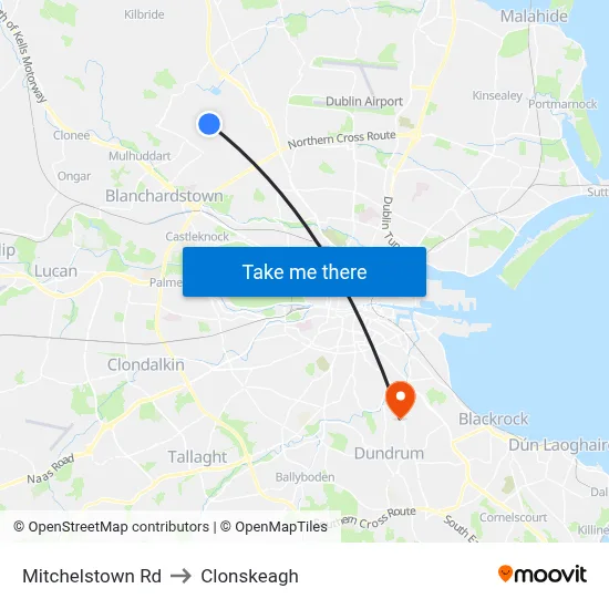Mitchelstown Rd to Clonskeagh map