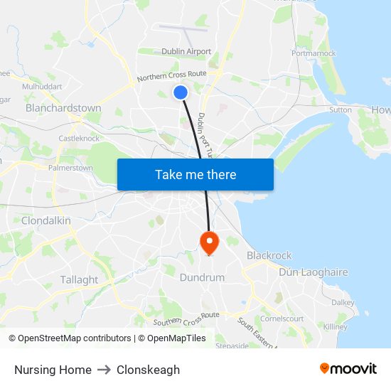 Nursing Home to Clonskeagh map