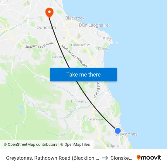 Greystones, Rathdown Road (Blacklion Manor) to Clonskeagh map