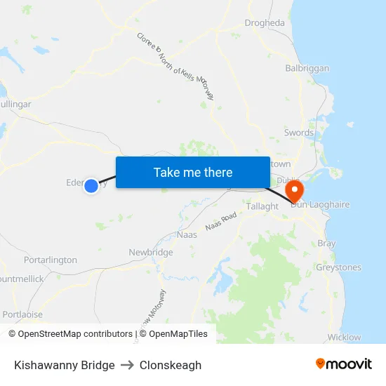 Kishawanny Bridge to Clonskeagh map