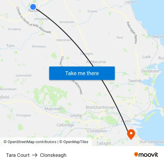 Tara Court to Clonskeagh map