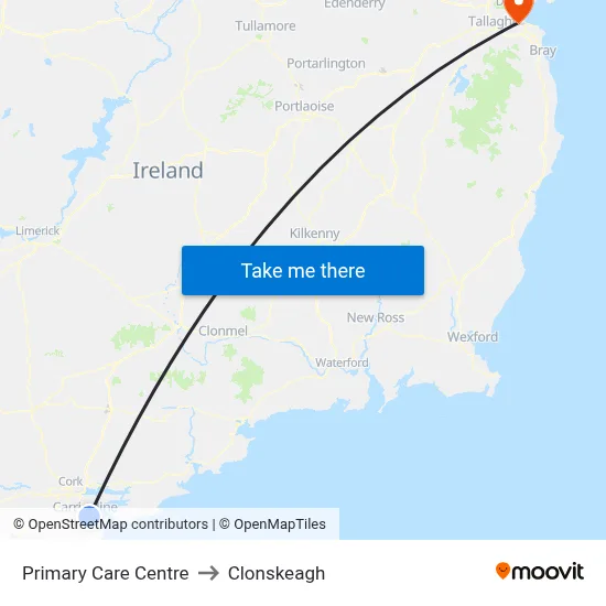 Primary Care Centre to Clonskeagh map
