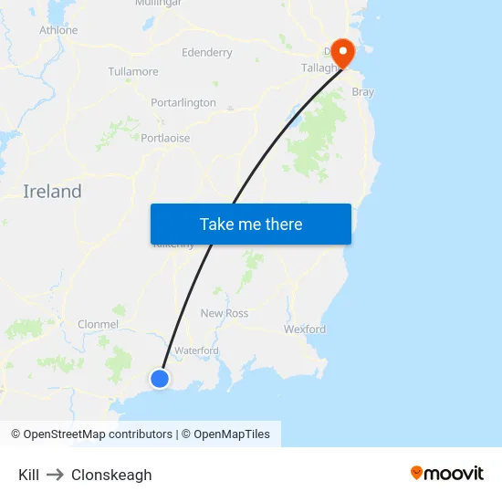 Kill to Clonskeagh map