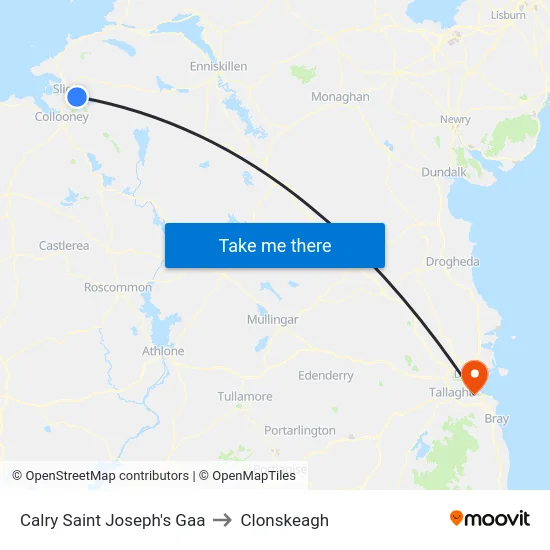 Calry Saint Joseph's Gaa to Clonskeagh map