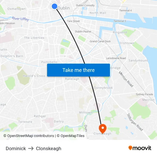 Dominick to Clonskeagh map