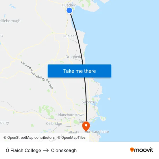 Ó Fiaich College to Clonskeagh map