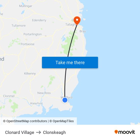 Clonard Village to Clonskeagh map