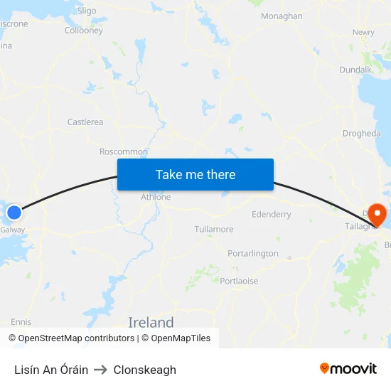 Lisín An Óráin to Clonskeagh map