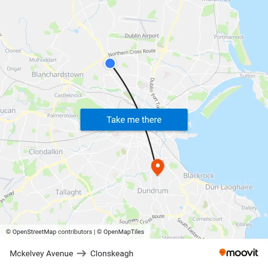 Mckelvey Avenue to Clonskeagh map