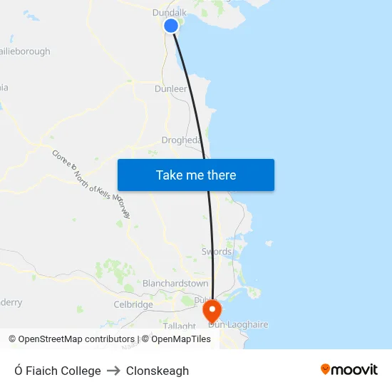 Ó Fiaich College to Clonskeagh map