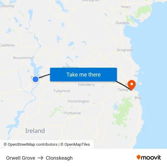 Orwell Grove to Clonskeagh map
