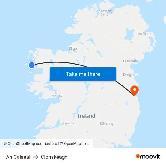 An Caiseal to Clonskeagh map