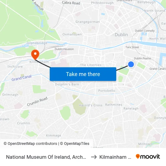 National Museum Of Ireland, Archaeology to Kilmainham Gaol map