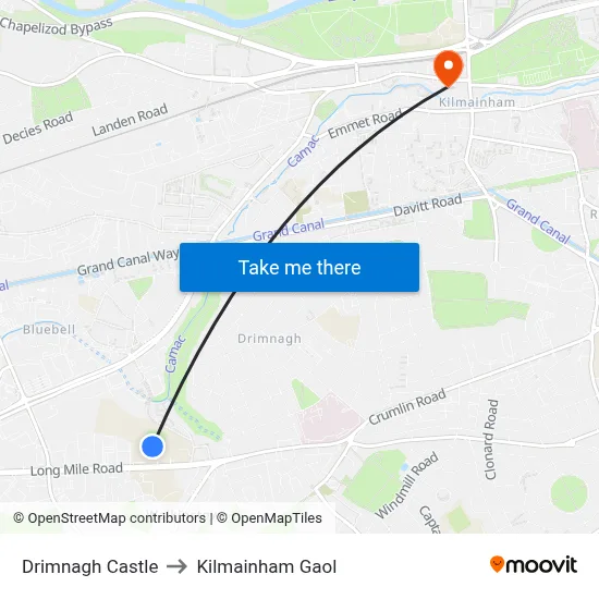 Drimnagh Castle to Kilmainham Gaol map