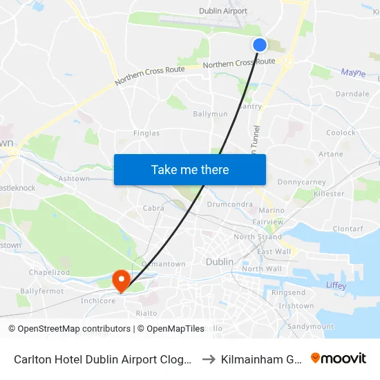 Carlton Hotel Dublin Airport Cloghran to Kilmainham Gaol map