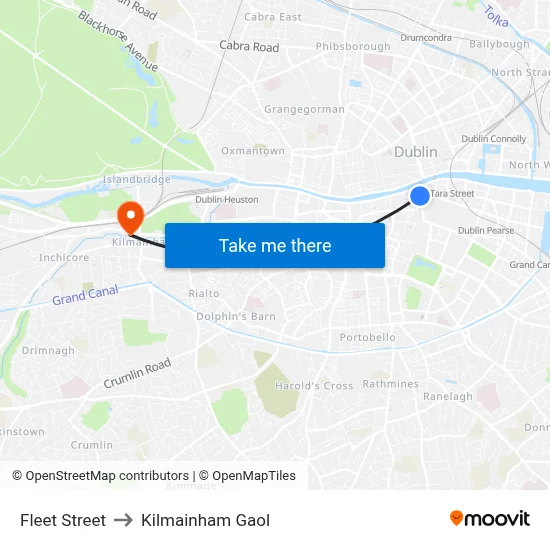 Fleet Street to Kilmainham Gaol map