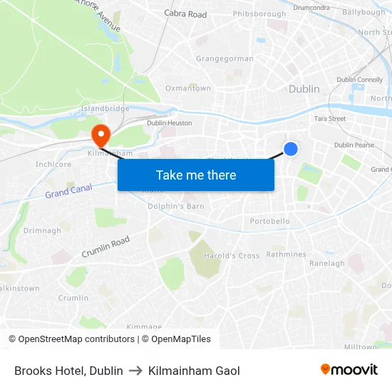 Brooks Hotel, Dublin to Kilmainham Gaol map
