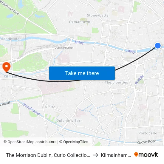 The Morrison Dublin, Curio Collection by Hilton to Kilmainham Gaol map