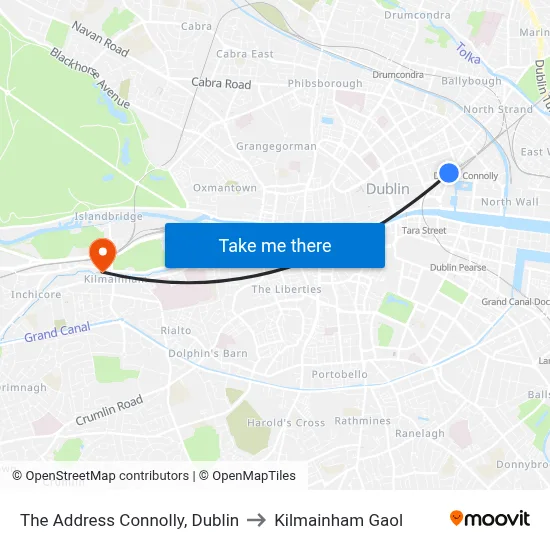 The Address Connolly, Dublin to Kilmainham Gaol map