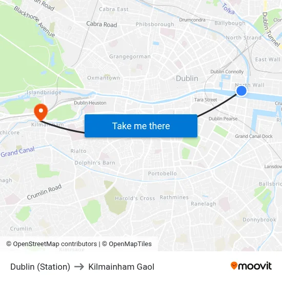 Dublin (Station) to Kilmainham Gaol map