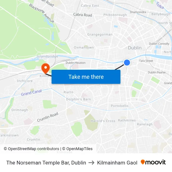 The Norseman Temple Bar, Dublin to Kilmainham Gaol map