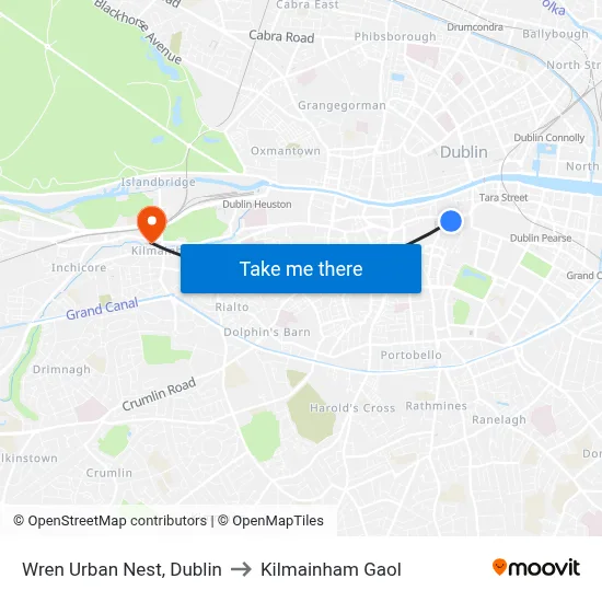 Wren Urban Nest, Dublin to Kilmainham Gaol map