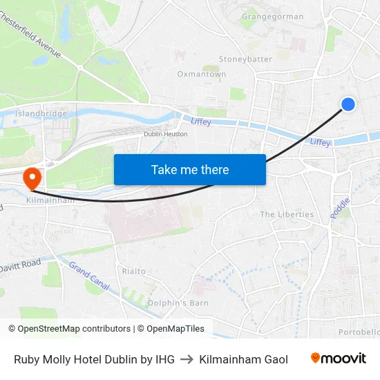 Ruby Molly Hotel Dublin by IHG to Kilmainham Gaol map