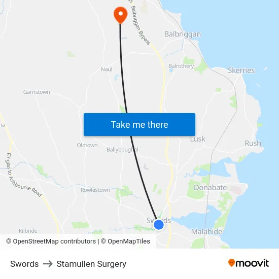 Swords to Stamullen Surgery map