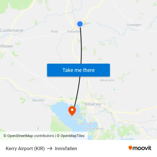 Kerry Airport (KIR) to Innisfallen map