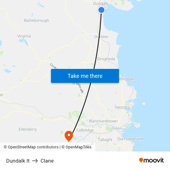 Dundalk It to Clane map