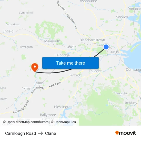 Carnlough Road to Clane map