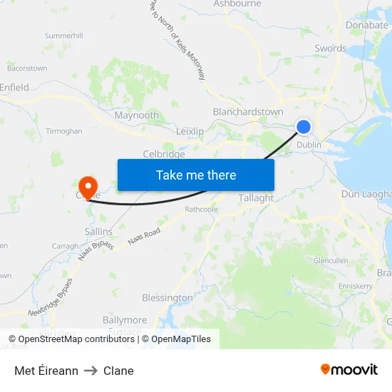 Met Éireann to Clane map