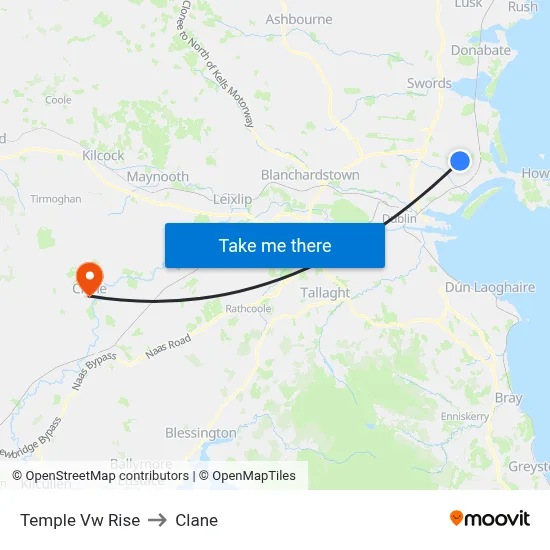 Temple Vw Rise to Clane map