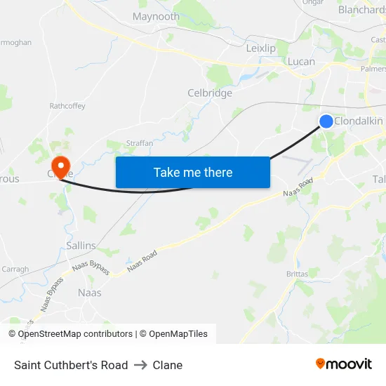 Saint Cuthbert's Road to Clane map