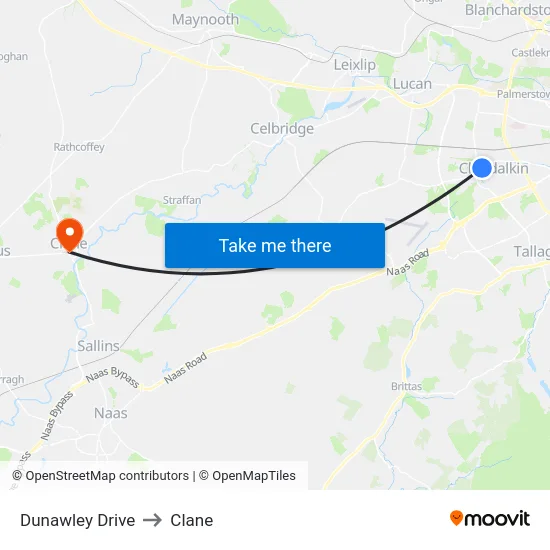 Dunawley Drive to Clane map