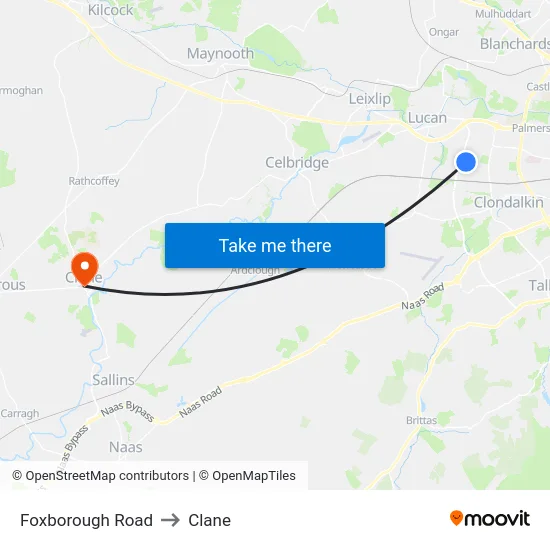 Foxborough Road to Clane map