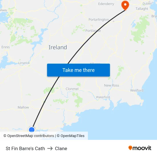 St Fin Barre's Cath to Clane map