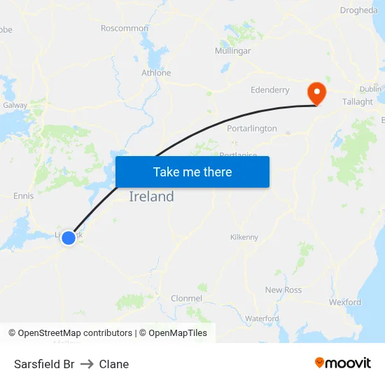 Sarsfield Br to Clane map