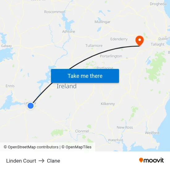 Linden Court to Clane map