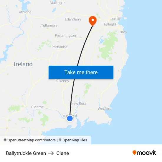 Ballytruckle Green to Clane map