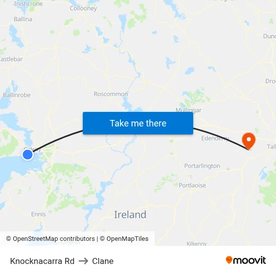 Knocknacarra Rd to Clane map