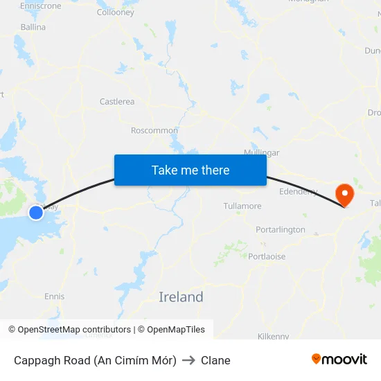 Cappagh Road (An Cimím Mór) to Clane map