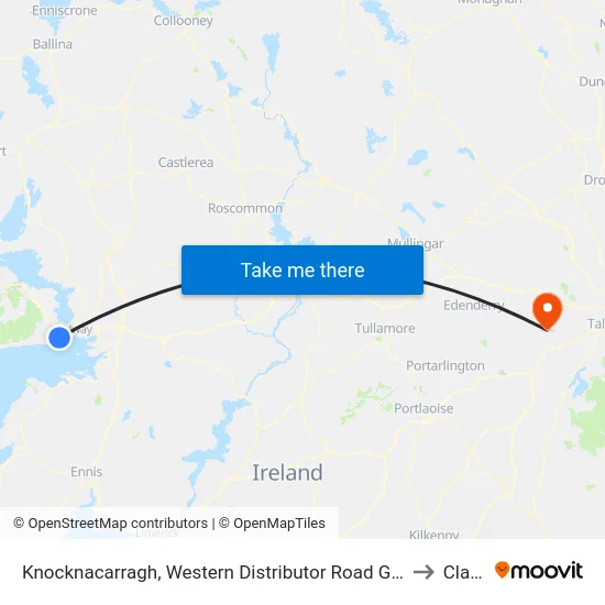 Knocknacarragh, Western Distributor Road Galway to Clane map
