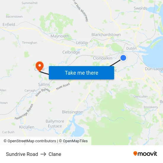 Sundrive Road to Clane map