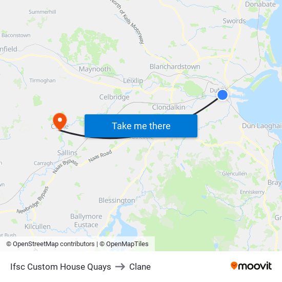 Ifsc Custom House Quays to Clane map