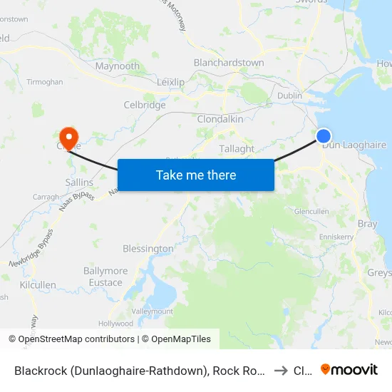 Blackrock (Dunlaoghaire-Rathdown), Rock Road (Booterstown Hall) to Clane map