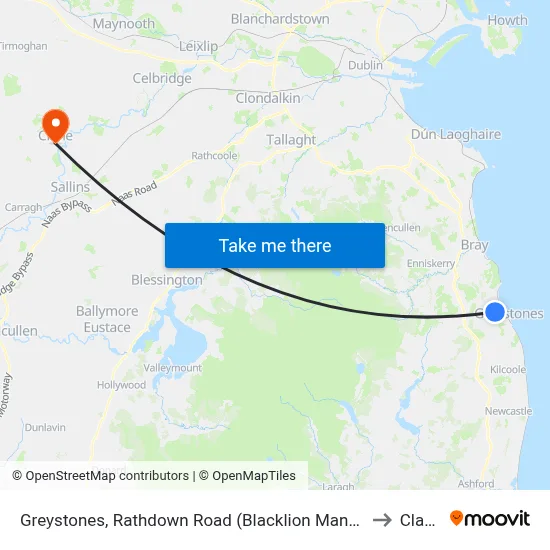 Greystones, Rathdown Road (Blacklion Manor) to Clane map