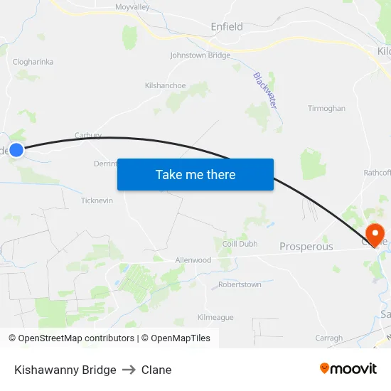 Kishawanny Bridge to Clane map
